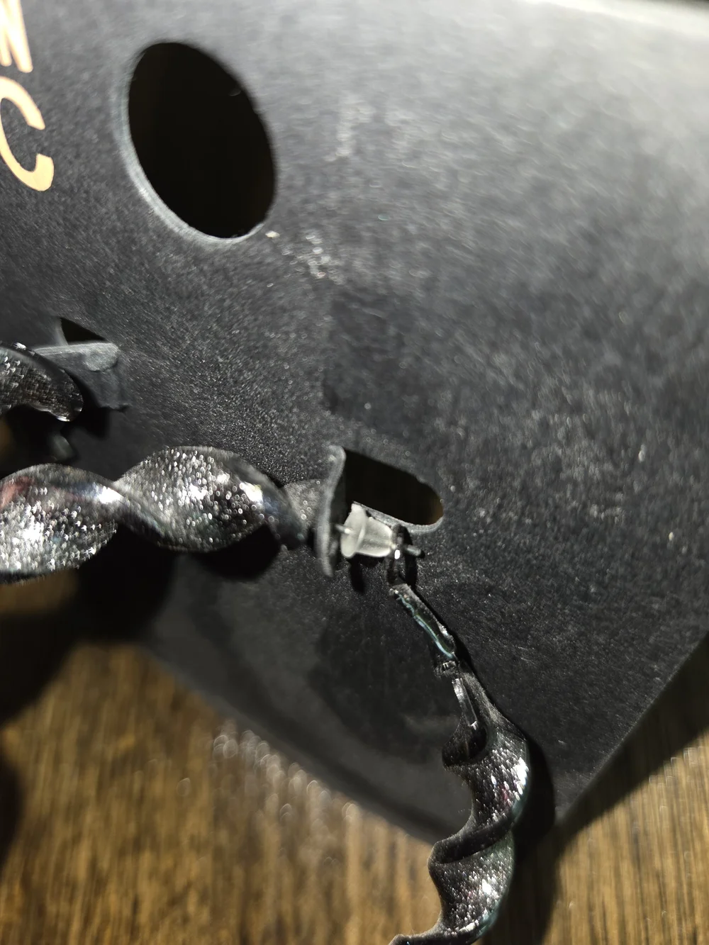 Madden‎ NYC Twisted Hoop Earrings in Gunmetal Sparkle